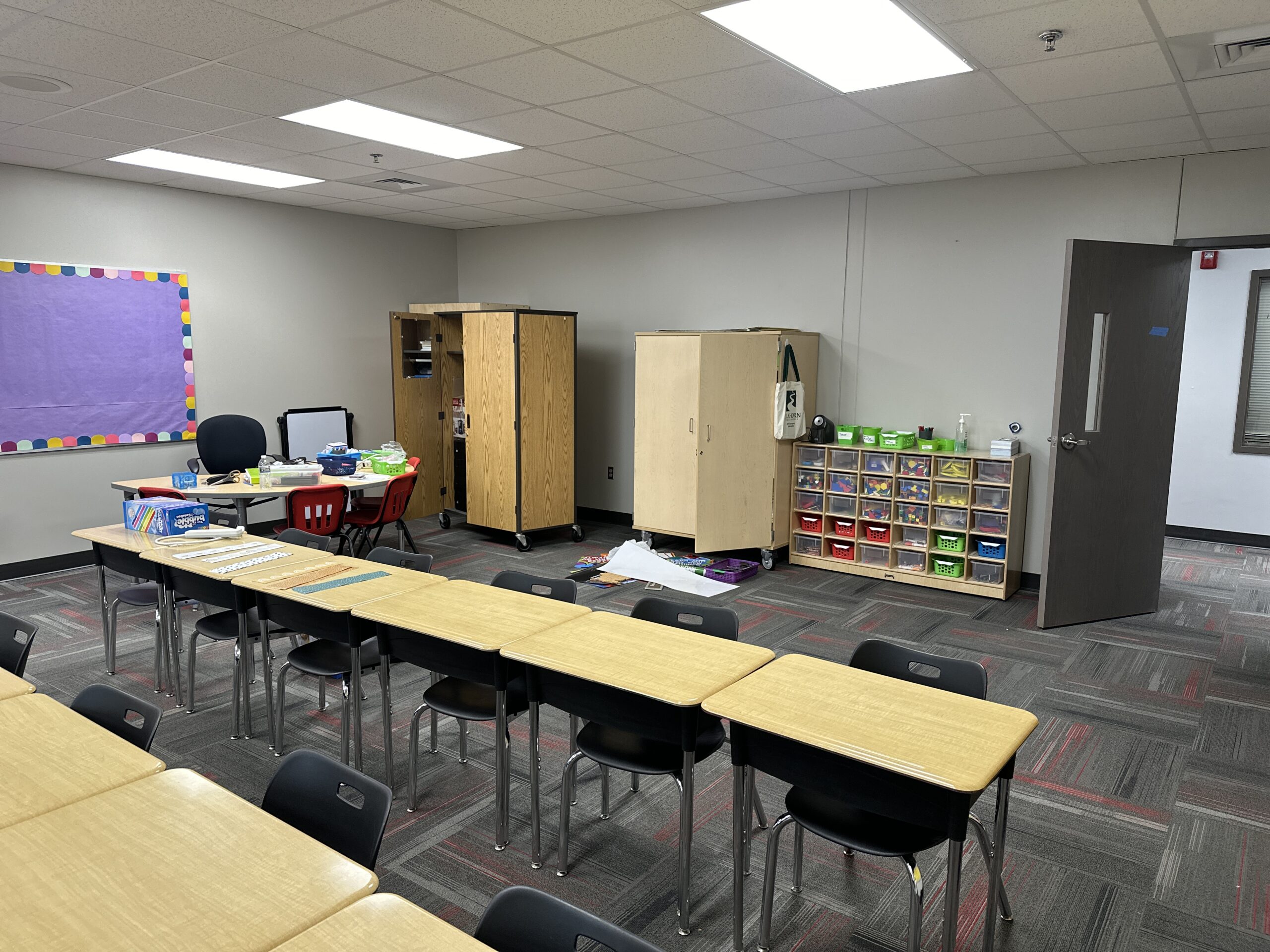 Newly constructed classroom wall