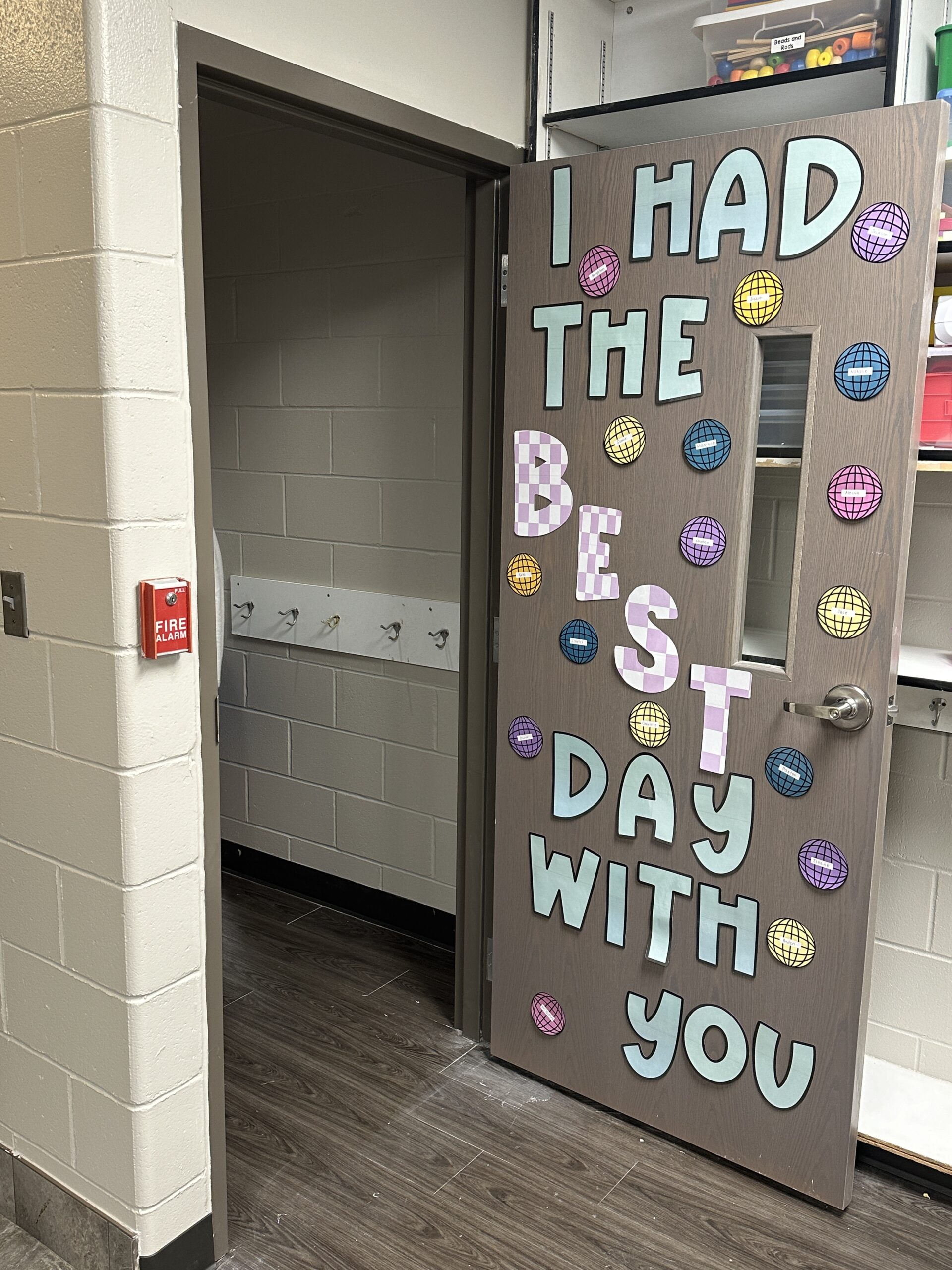 Newly constructed classroom door